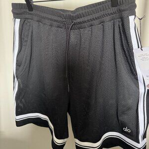 Alo Yoga Key Mesh Basketball Shorts Black Size L Mens 7"